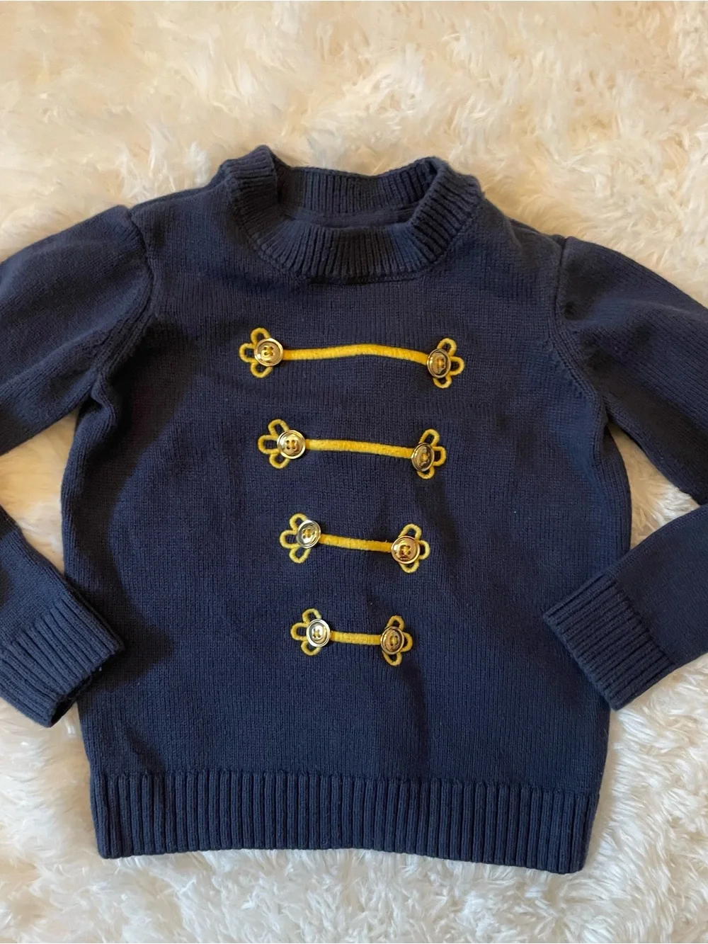 Gymboree Navy Blue Boys Sweater with Yellow Accent